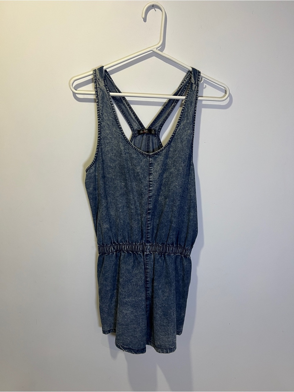 Women Jean Dark Denim Romper Shorts size 10